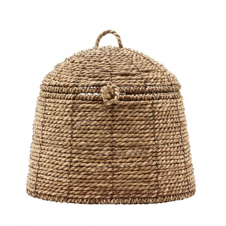 house doctor rama beau panier avec couvercle jonc de mer tresse naturel