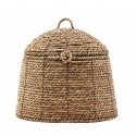 house doctor rama beau panier avec couvercle jonc de mer tresse naturel