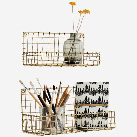 Etagère murale fil de fer Madam Stoltz (set de 2)