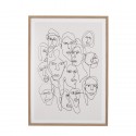 bloomingville illustration visages cadre noir blanc chichi