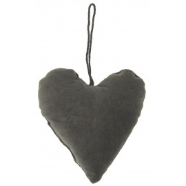 ib laursen decoration de sapin coeur velours gris fonce