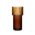 hubsch vase droit epure design verre marron ambre