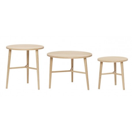 Set de 3 tables basses rondes bois Hübsch