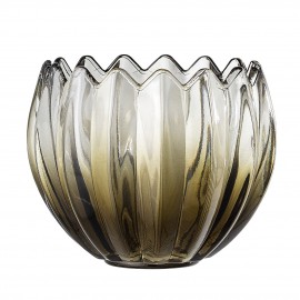 bloomingville photophore verre plisse style classique chic forme fleur nenuphar