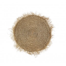 madam stoltz tapis rond seagrass herbier naturel franges