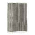 madam stoltz tapis coton raye noir blanc ecru tisse main