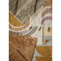 madam stoltz petit tapis moelleux tufte gris taupe franges