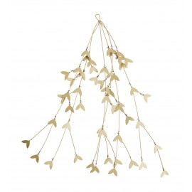 madam stoltz decoration a suspendre gui metal dore