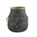 panier rond chic bambou cache pot vert noir madam stoltz