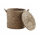 panier tresse avec couvercle seagrass herbier naturel madam stoltz