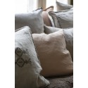 ib laursen housse de coussin lin rectangulaire beige cafe creme
