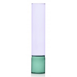 ichendorf bamboo vase verre tube fin multicolore vert mauve