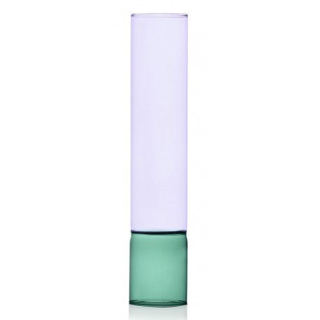 ichendorf bamboo vase verre tube fin multicolore vert mauve