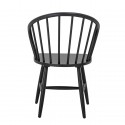 bloomingville chaise bois noir dossier arrondi barreaux scandinave