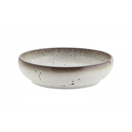 madam stoltz grand bol de service gres style mineral pierre ecru brun