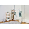 rangement salle de bains etagere a poser 3 niveaux blanc bambou zeller