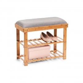 Petit banc étagère à chaussures bois de bambou Zeller