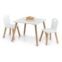Petite table et 2 chaises enfant bois blanc FSC Zeller Scandi