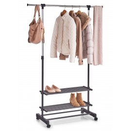 portant a vetements avec 2 etageres a chaussures zeller