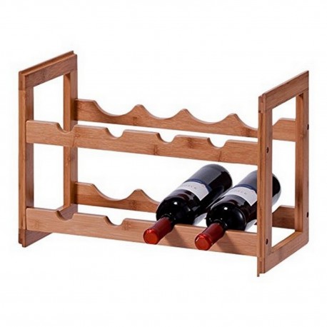 Casier à bouteilles empilable bois de bambou zeller