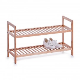 zeller etagere a chaussures 2 etages bois de bambou 13560
