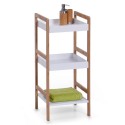 rangement salle de bains etagere a poser 3 niveaux blanc bambou zeller