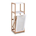 Meuble rangement salle de bains blanc bois bambou Zeller