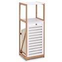 Meuble rangement salle de bains blanc bois bambou Zeller