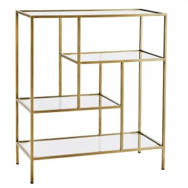 Étagère à poser verre métal laiton graphique art déco Madam Stoltz