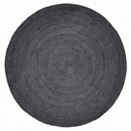 tapis rond noir en jute 150 cm nordal