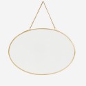 madam stoltz petit miroir ovale dore laiton chaine vintage