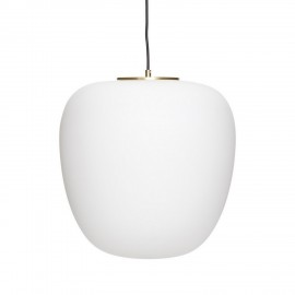 Suspension design scandinave verre blanc opalin hubsch