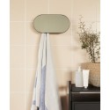 Petit miroir mural ovale 5 patères métal Hübsch