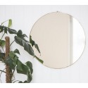 Miroir rond cadre laiton fin vintage IB Laursen 59 cm
