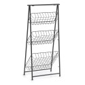 etagere echelle a poser 3 paniers metal filaire industriel noir zeller