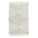 madam stoltz petit tapis tufte poil long blanc ecru