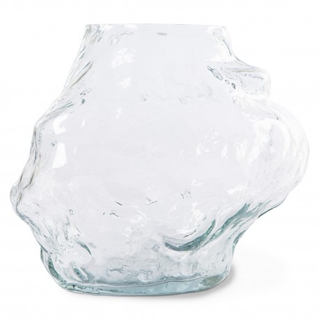 hk living vase verre transparent deforme organique cloud low
