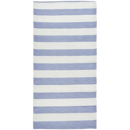 ib laursen tapis long plastique recycle raye bleu clair blanc