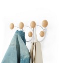 umbra portemanteau mural decoratif metal fin blanc bois clair dotsy