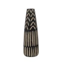 bloomingville vase decoratif en bois grave sculpte noir noami