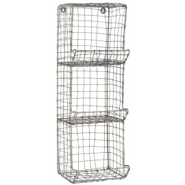ib laursen etagere murale metal grillage gris vintage 3 paniers
