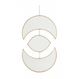 miroir mural decoratif boheme laiton croissant de lune