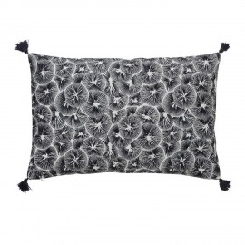 Housse de coussin brodée Bungalow Denmark Lemon bleu