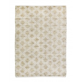 madam stoltz tapis jonc de mer coton blanc nature motif 120 x 180 cm