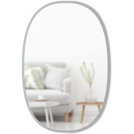 umbra hub miroir mural ovale gris 1006044-918