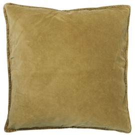 Housse de coussin carrée velours jaune moutarde IB Laursen