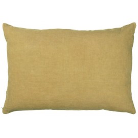 ib laursen housse de coussin rectangulaire lin uni jaune moutarde