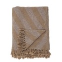 bloomingville plaid coton recycle brun marron rayures franges katrin