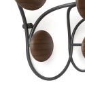 umbra portemanteau mural metal noir 7 pateres rondes bois fonce