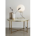 Table basse ronde métal doré verre blanc effet marbre Hübsch